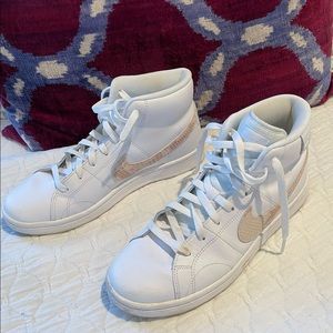 Nike High Tops w Tan Snake Swoosh
